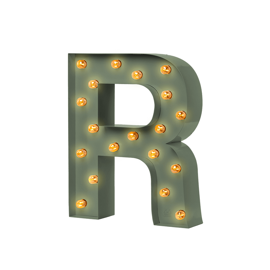 Bokstavslampa Cirkuslampan Testlampa R Reed green / 50 cm / Standard