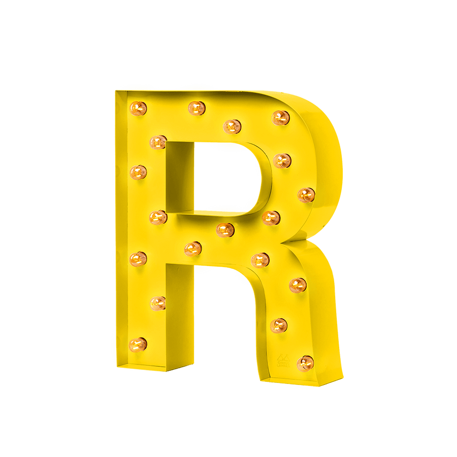 Bokstavslampa Cirkuslampan Testlampa R Zink yellow / 50 cm / Standard