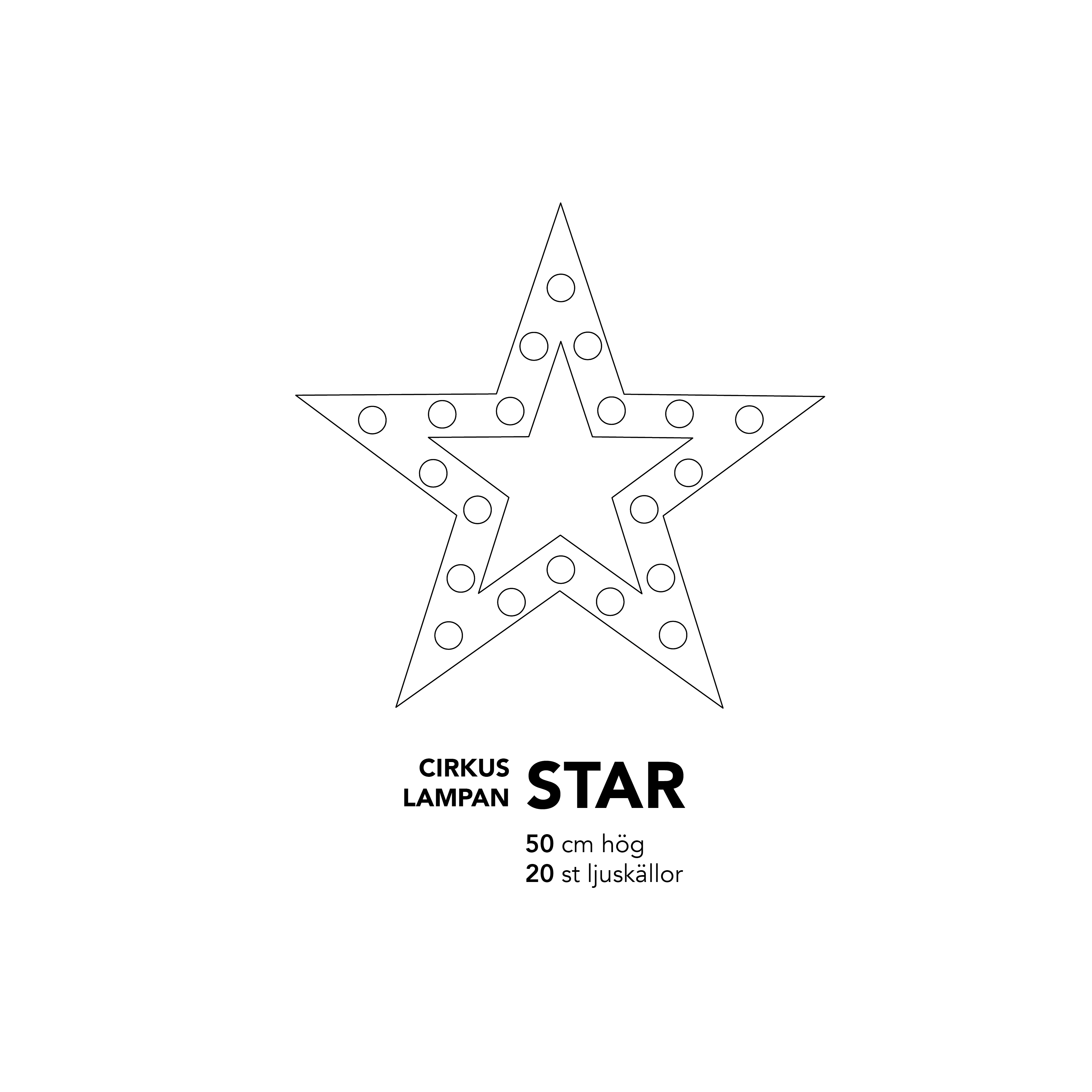 Bokstavslampa Cirkuslampan Star