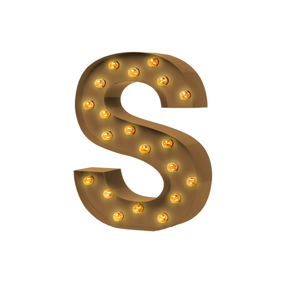 Bokstavslampa Cirkuslampan Testlampa S Pearl gold / 50 cm / Standard