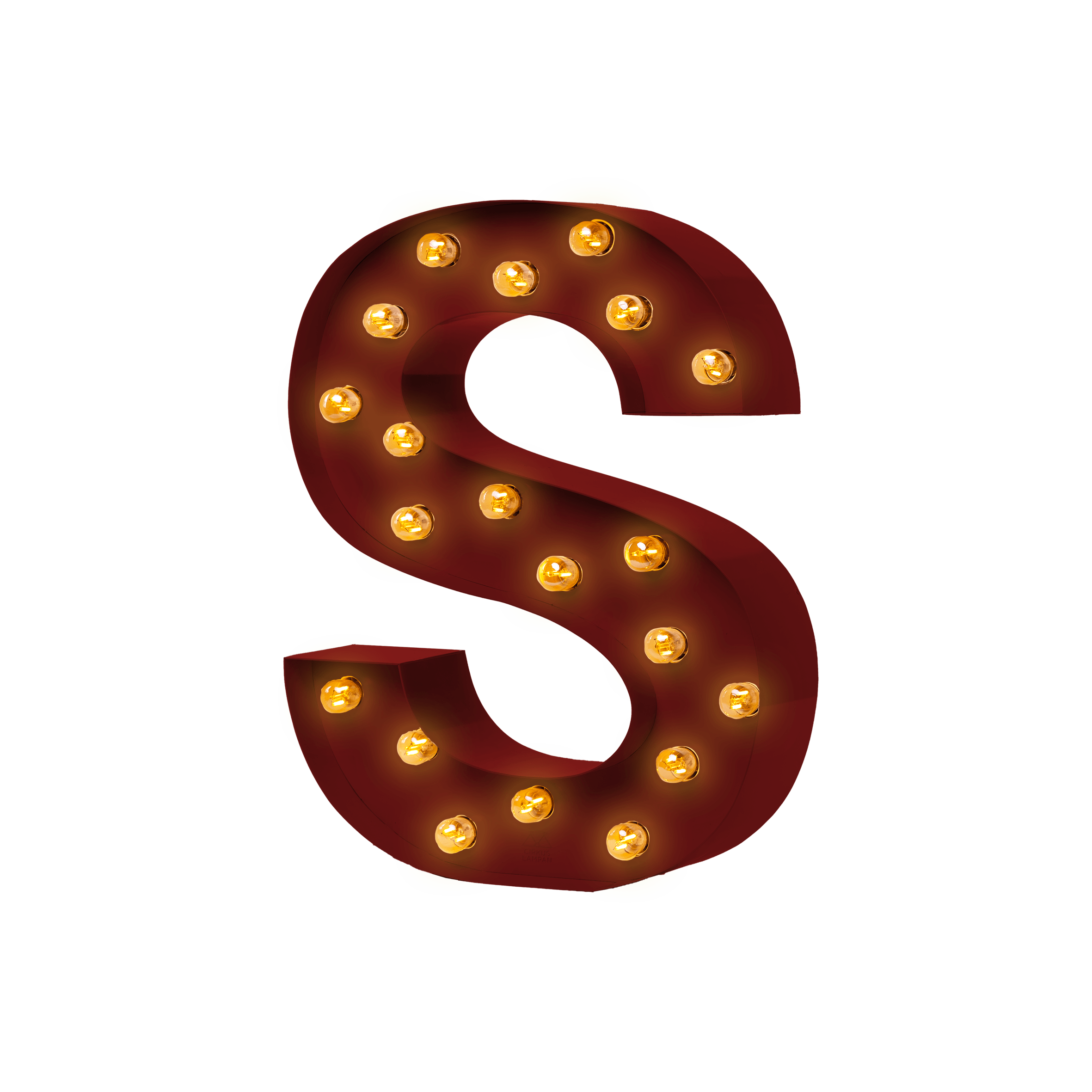 Bokstavslampa Cirkuslampan S WineRed / 30 cm