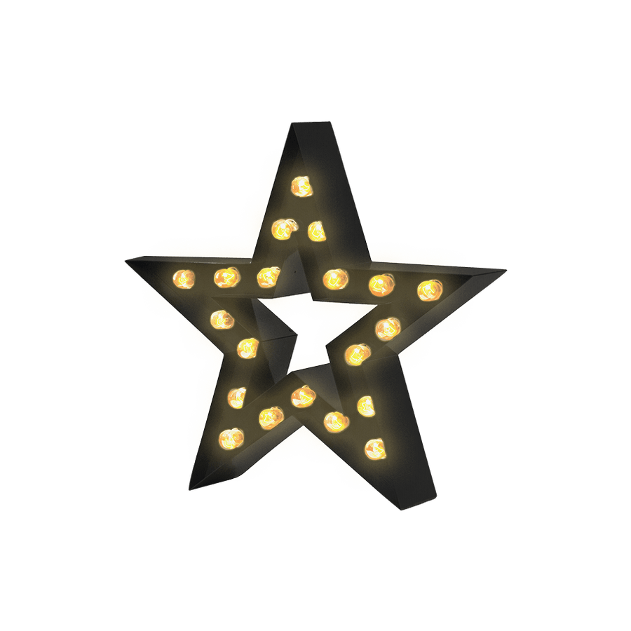 Bokstavslampa Cirkuslampan Testlampa Star Jet black / 50 cm / Standard