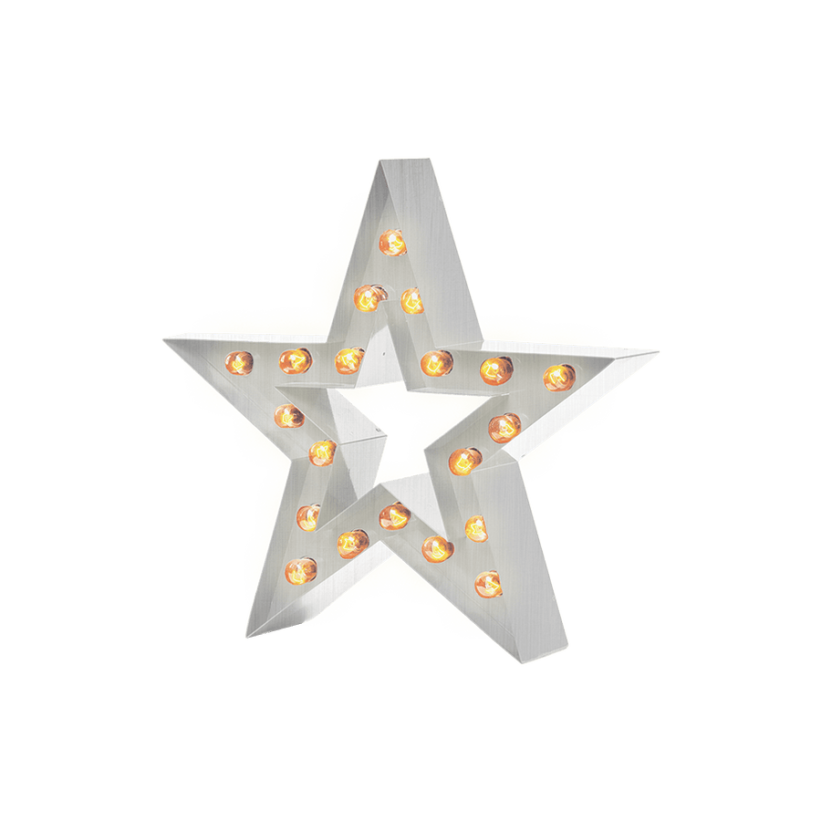 Bokstavslampa Cirkuslampan Testlampa Star Raw Metal / 50 cm / Standard