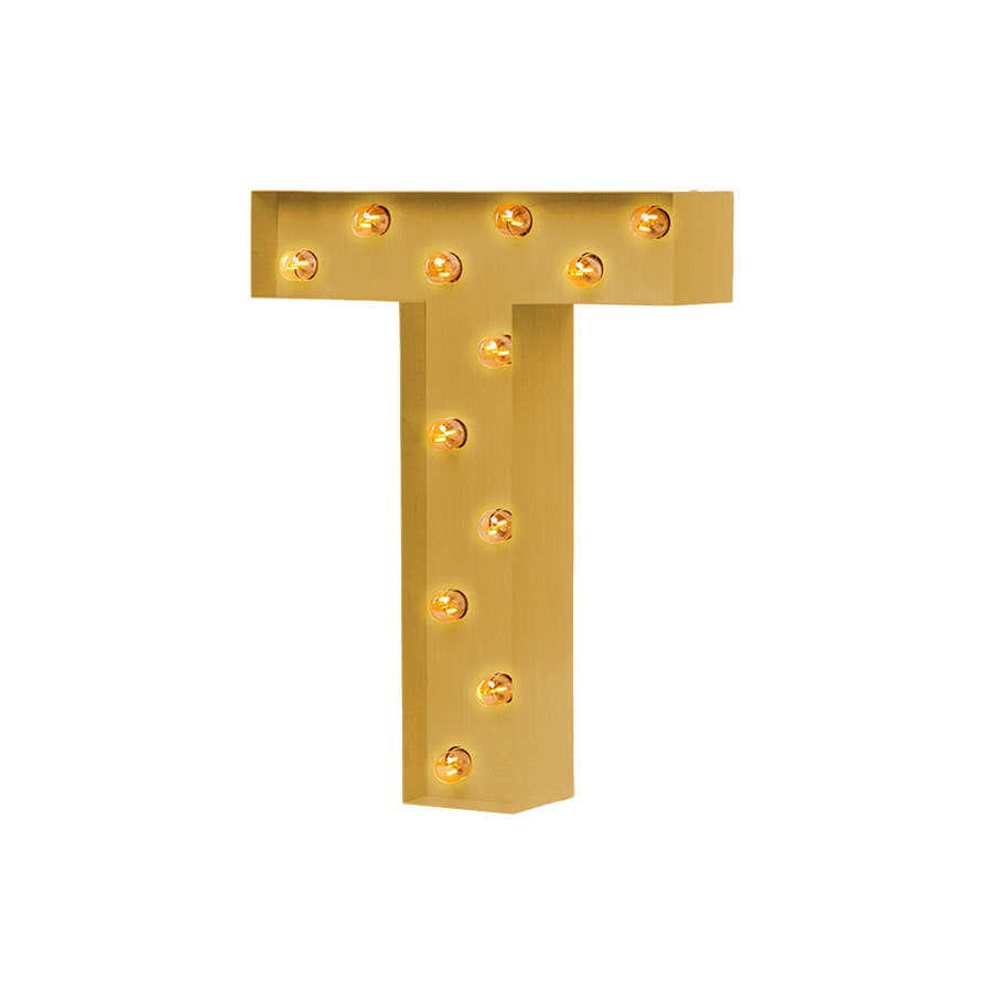 Bokstavslampa Cirkuslampan Testlampa T Brass / 50 cm / Standard