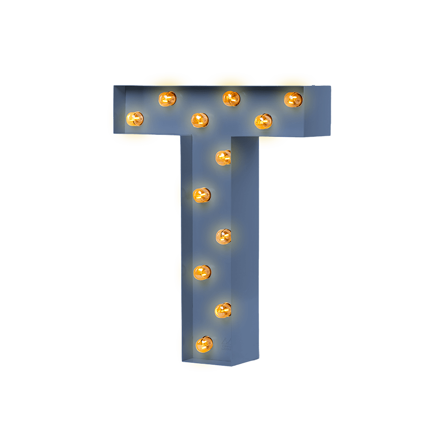 Bokstavslampa Cirkuslampan Testlampa T Distant blue / 50 cm / Standard