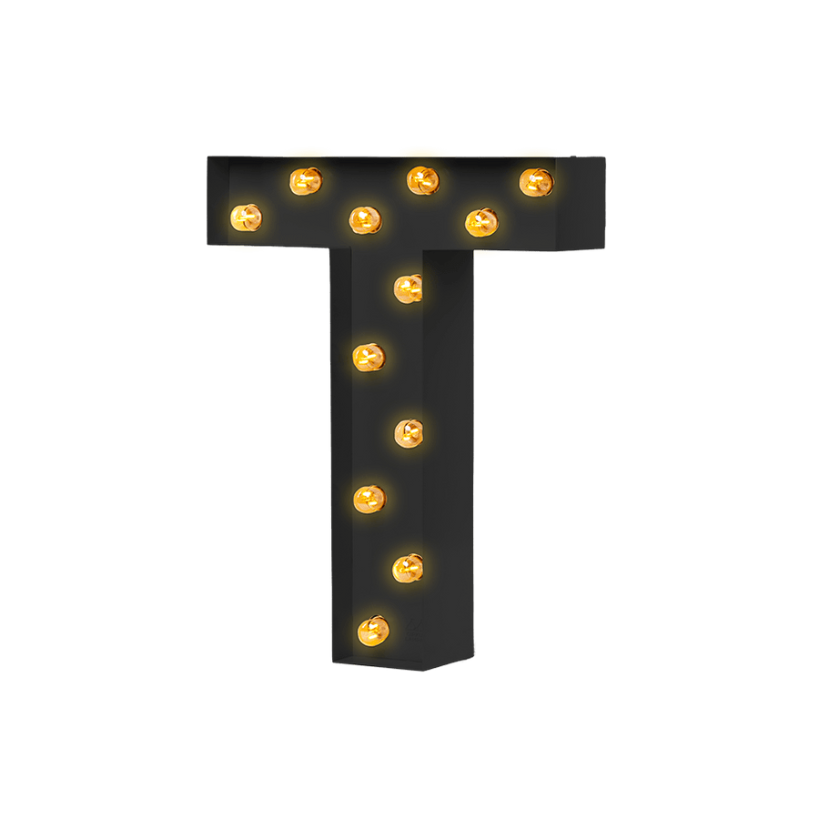 Bokstavslampa Cirkuslampan Testlampa T Jet black / 50 cm / Standard