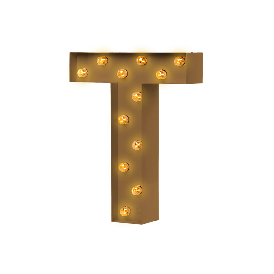 Bokstavslampa Cirkuslampan Testlampa T Pearl gold / 50 cm / Standard