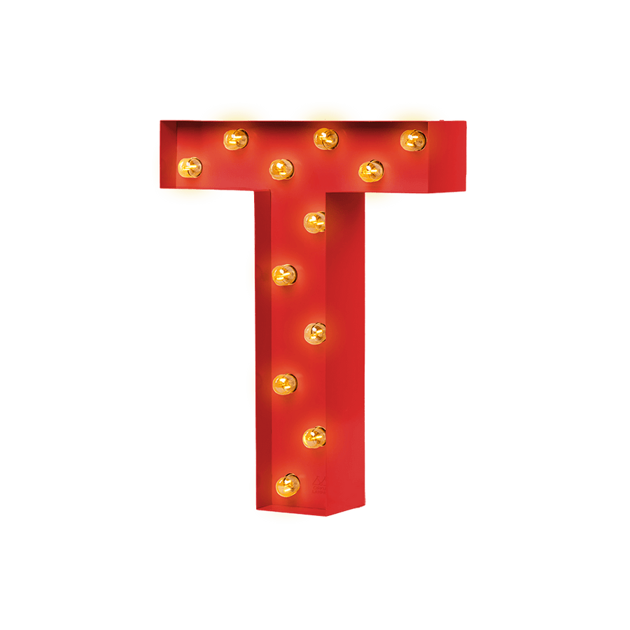 Bokstavslampa Cirkuslampan Testlampa T Traffic red / 50 cm / Standard