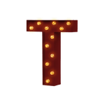 Bokstavslampa Cirkuslampan T WineRed / 30 cm
