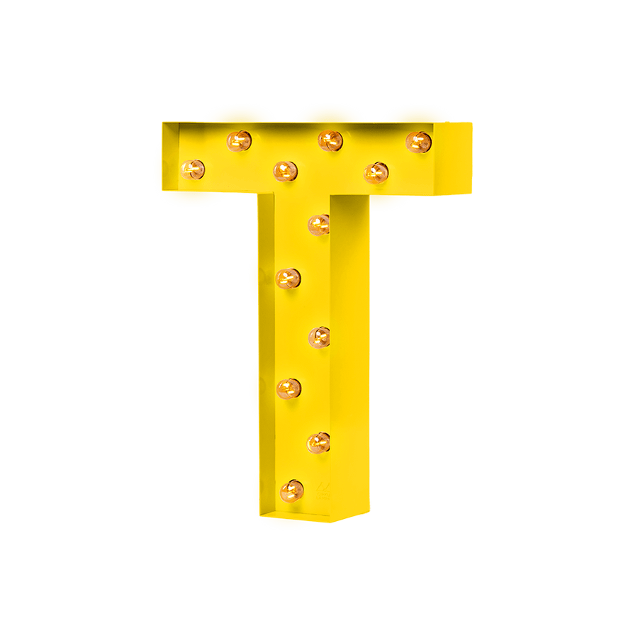 Bokstavslampa Cirkuslampan Testlampa T Zink yellow / 50 cm / Standard