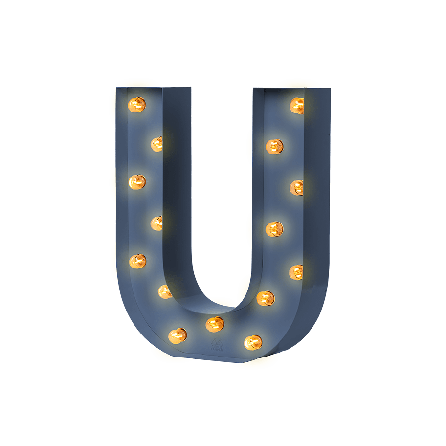 Bokstavslampa Cirkuslampan Testlampa U Distant blue / 50 cm / Standard