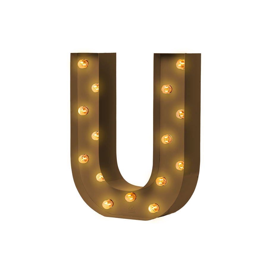 Bokstavslampa Cirkuslampan Testlampa U Pearl gold / 50 cm / Standard