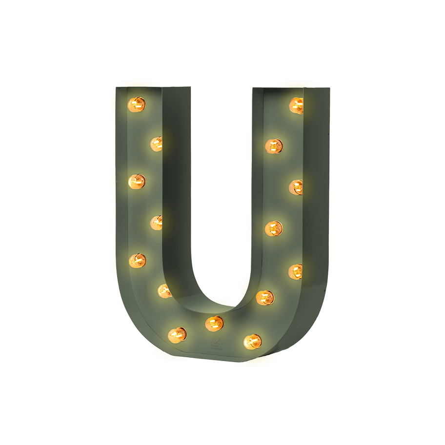 Bokstavslampa Cirkuslampan Testlampa U Reed green / 50 cm / Standard