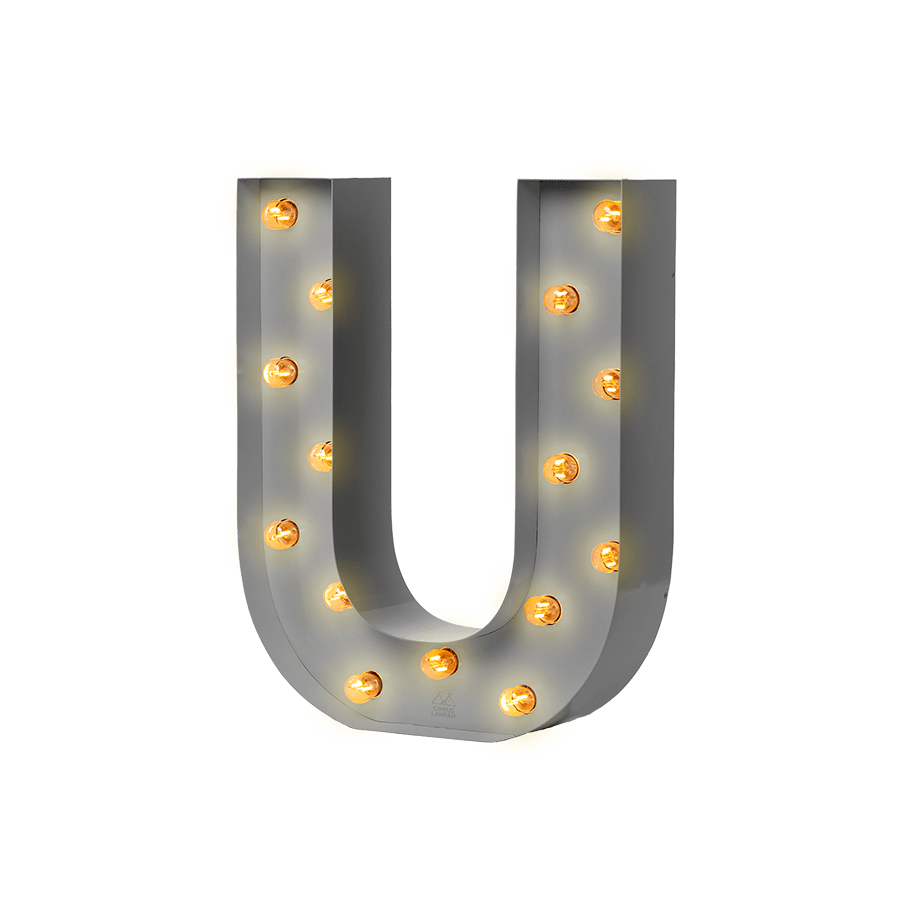 Bokstavslampa Cirkuslampan Testlampa U Telegrey / 50 cm / Standard