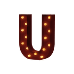 Bokstavslampa Cirkuslampan U WineRed / 30 cm