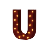 Bokstavslampa Cirkuslampan U WineRed / 30 cm