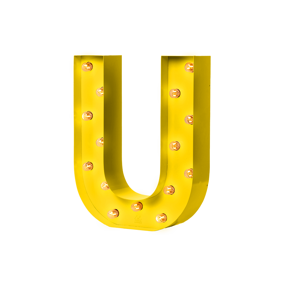 Bokstavslampa Cirkuslampan Testlampa U Zink yellow / 50 cm / Standard