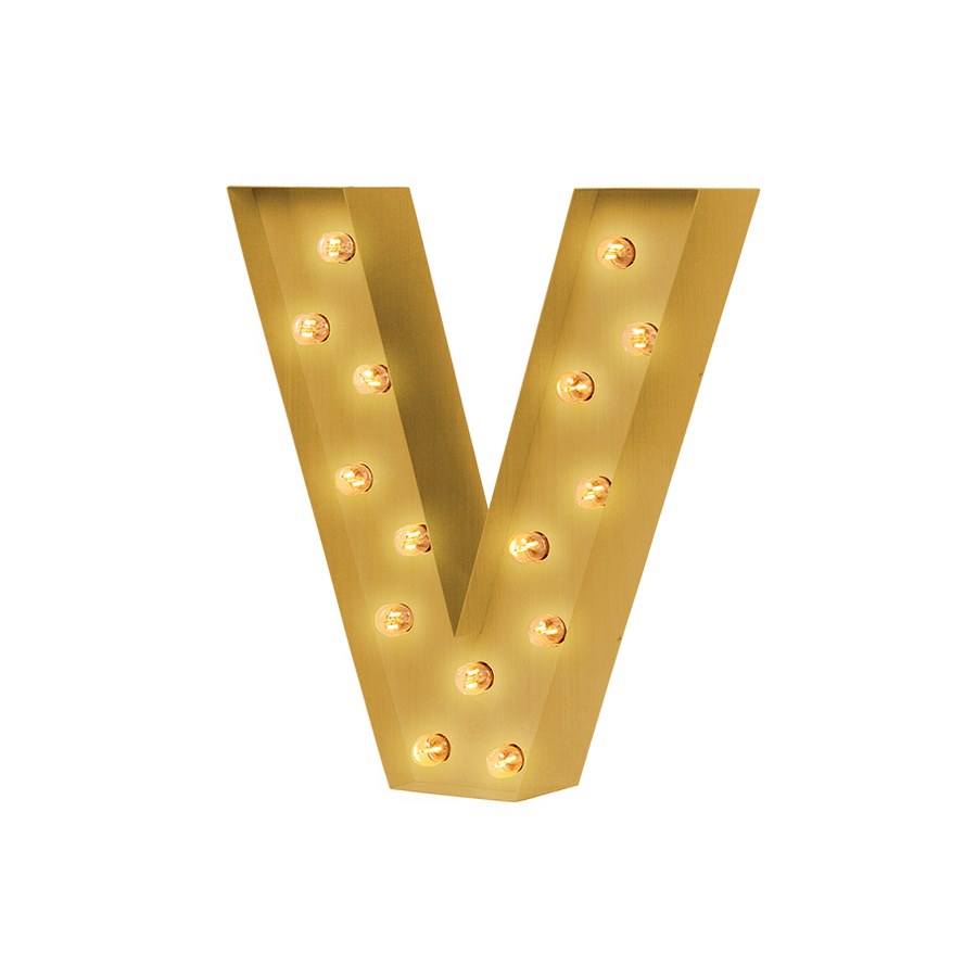 Bokstavslampa Cirkuslampan Testlampa V Brass / 50 cm / Standard