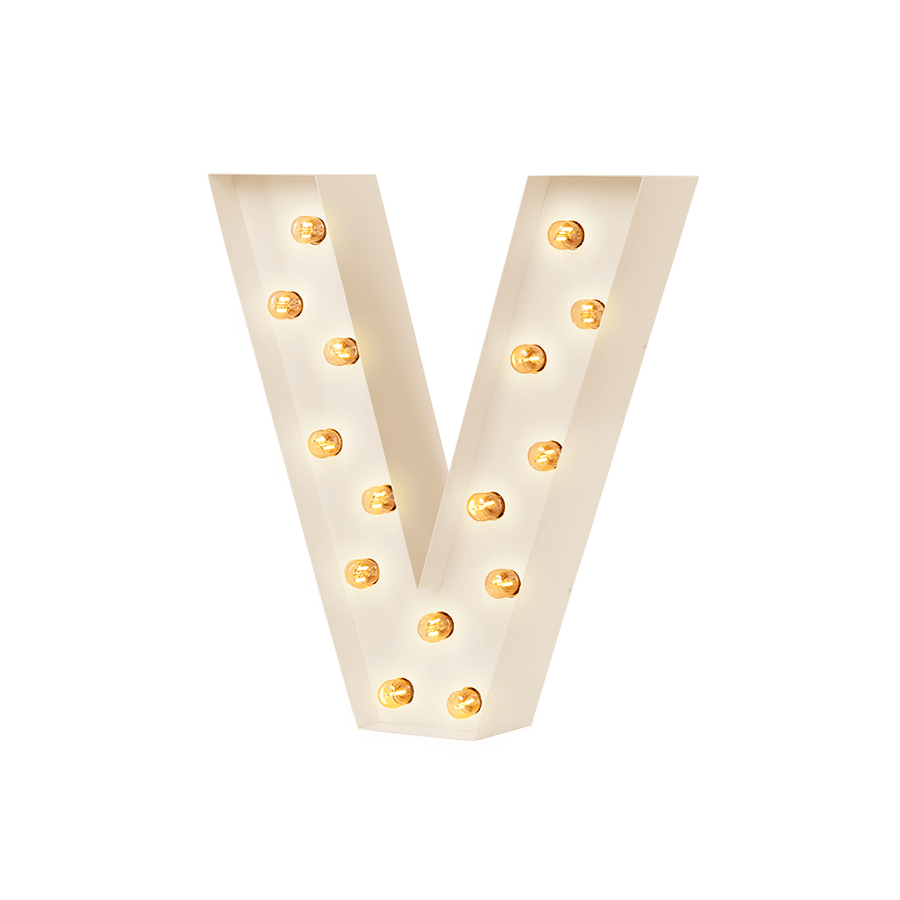 Bokstavslampa Cirkuslampan Testlampa V Creme / 50 cm / Standard