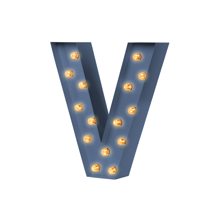 Bokstavslampa Cirkuslampan Testlampa V Distant blue / 50 cm / Standard