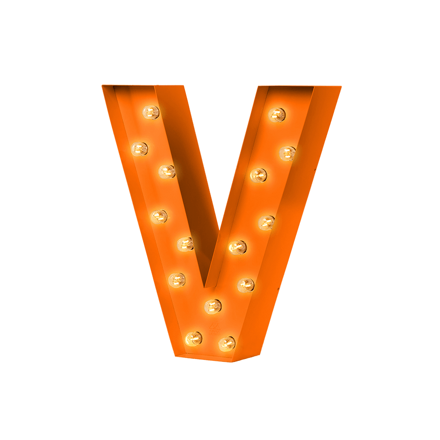 Bokstavslampa Cirkuslampan Testlampa V Gelborange / 50 cm / Standard