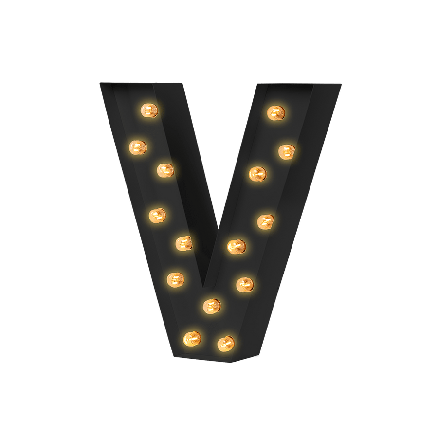 Bokstavslampa Cirkuslampan Testlampa V Jet black / 50 cm / Standard