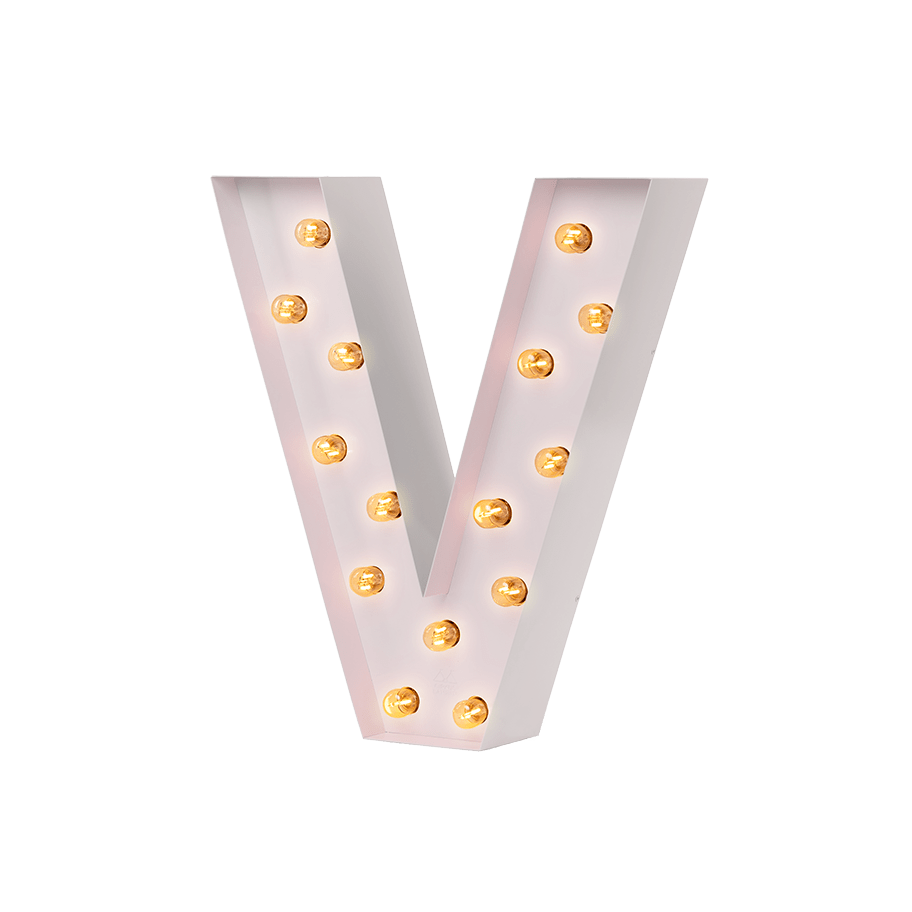 Bokstavslampa Cirkuslampan Testlampa V Light pink / 50 cm / Standard