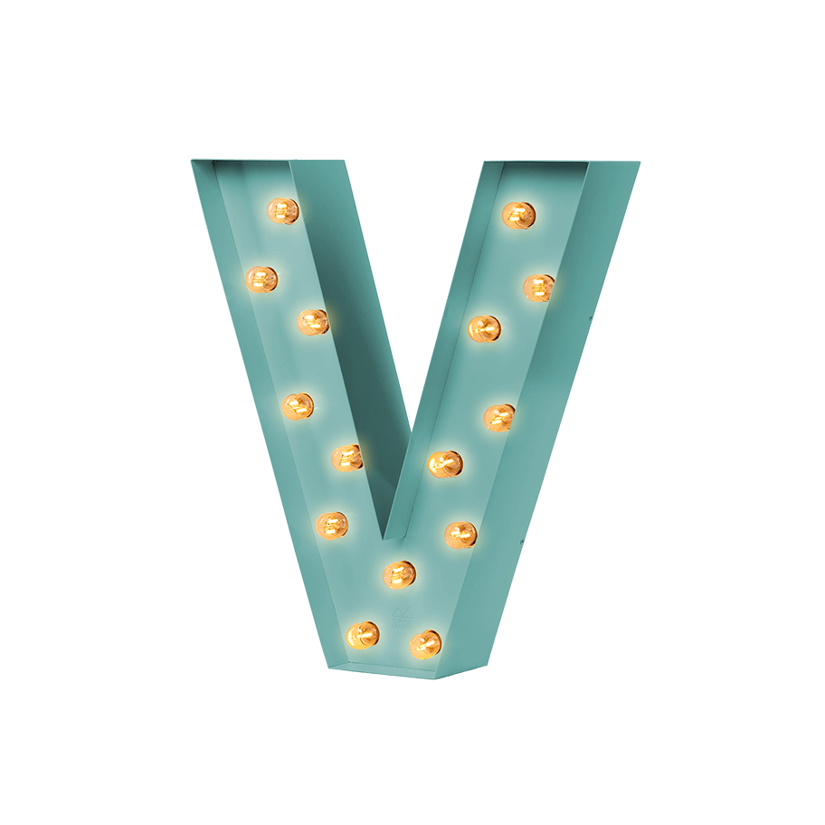 Bokstavslampa Cirkuslampan Testlampa V Purple turquoise / 50 cm / Standard