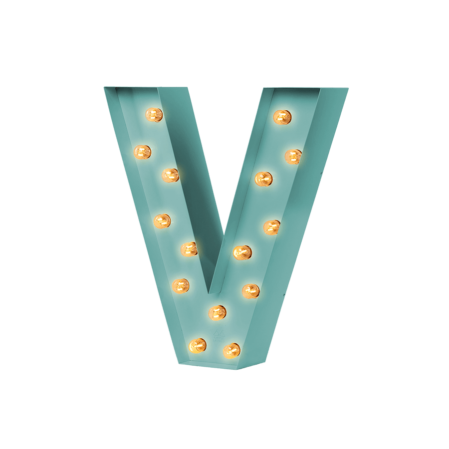 Bokstavslampa Cirkuslampan Testlampa V Purple turquoise / 50 cm / Standard