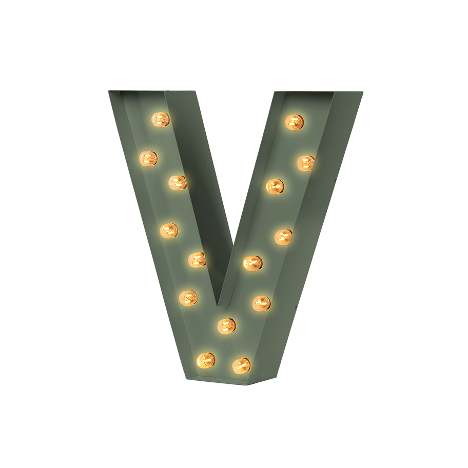 Bokstavslampa Cirkuslampan Testlampa V Reed green / 50 cm / Standard