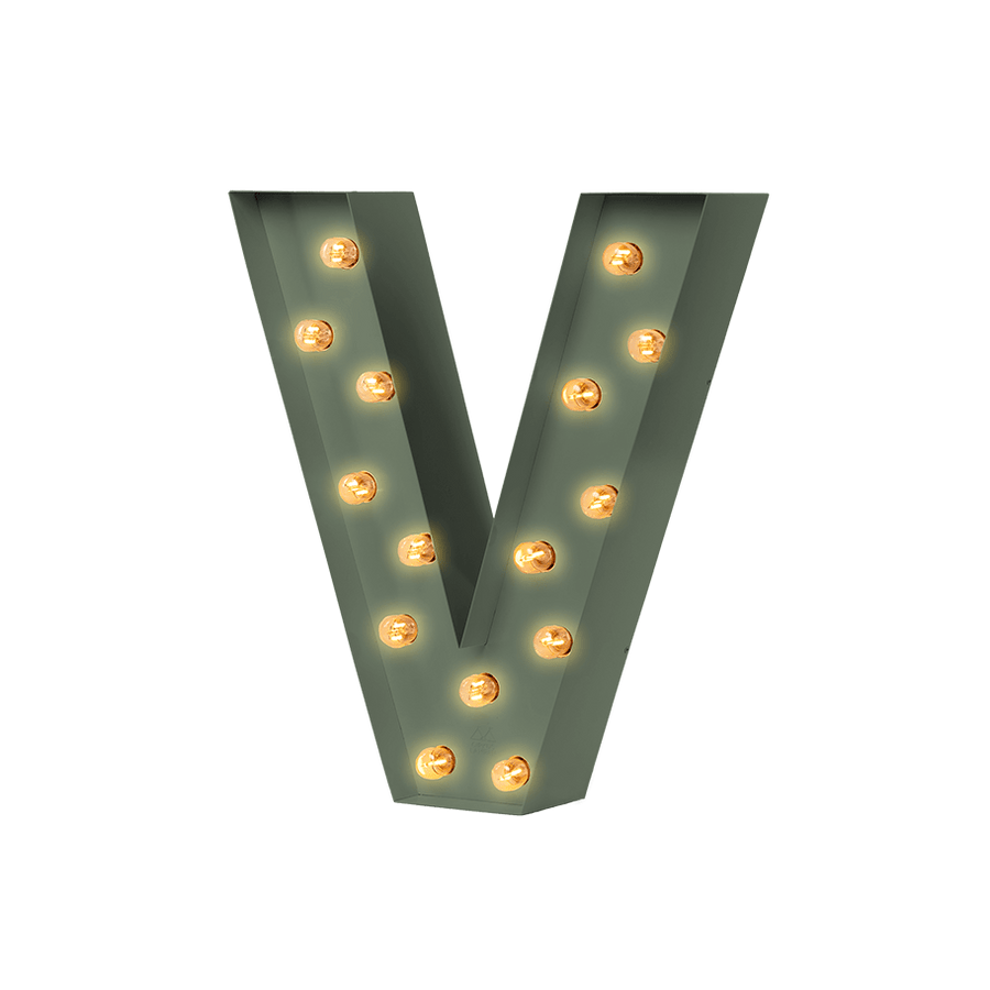 Bokstavslampa Cirkuslampan Testlampa V Reed green / 50 cm / Standard