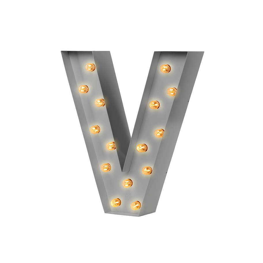 Bokstavslampa Cirkuslampan Testlampa V Telegrey / 50 cm / Standard