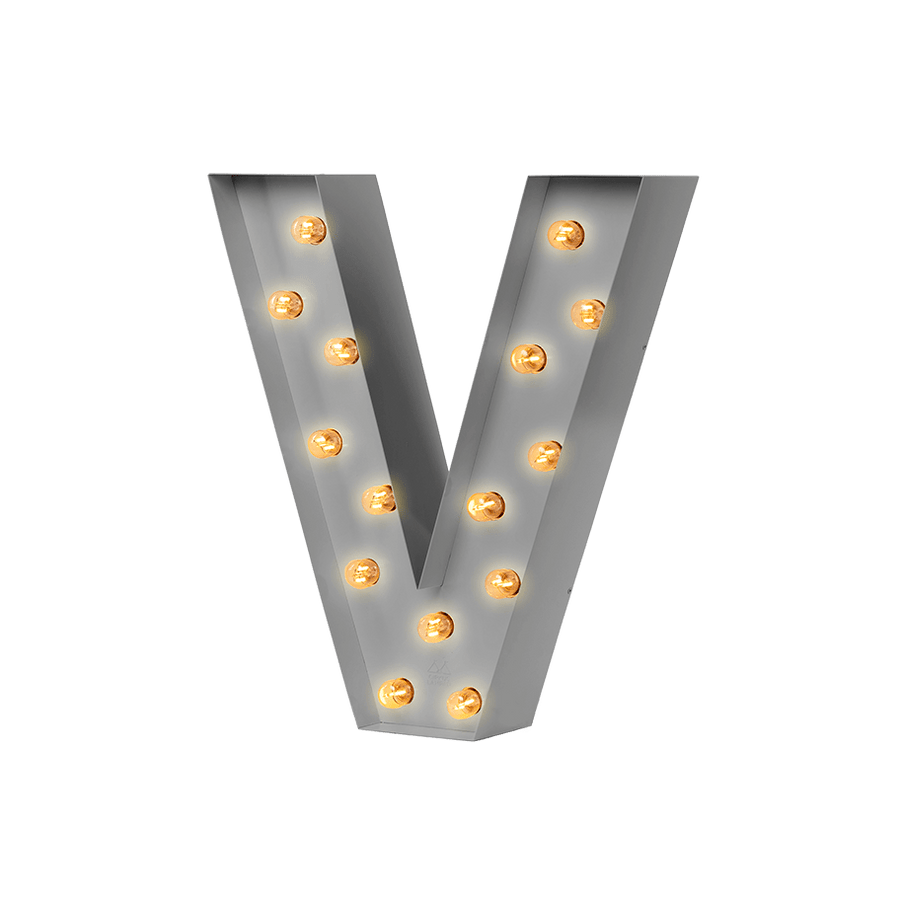 Bokstavslampa Cirkuslampan Testlampa V Telegrey / 50 cm / Standard