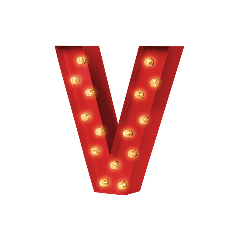 Bokstavslampa Cirkuslampan Testlampa V Traffic red / 50 cm / Standard