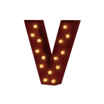 Bokstavslampa Cirkuslampan V WineRed / 30 cm