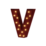 Bokstavslampa Cirkuslampan V WineRed / 30 cm