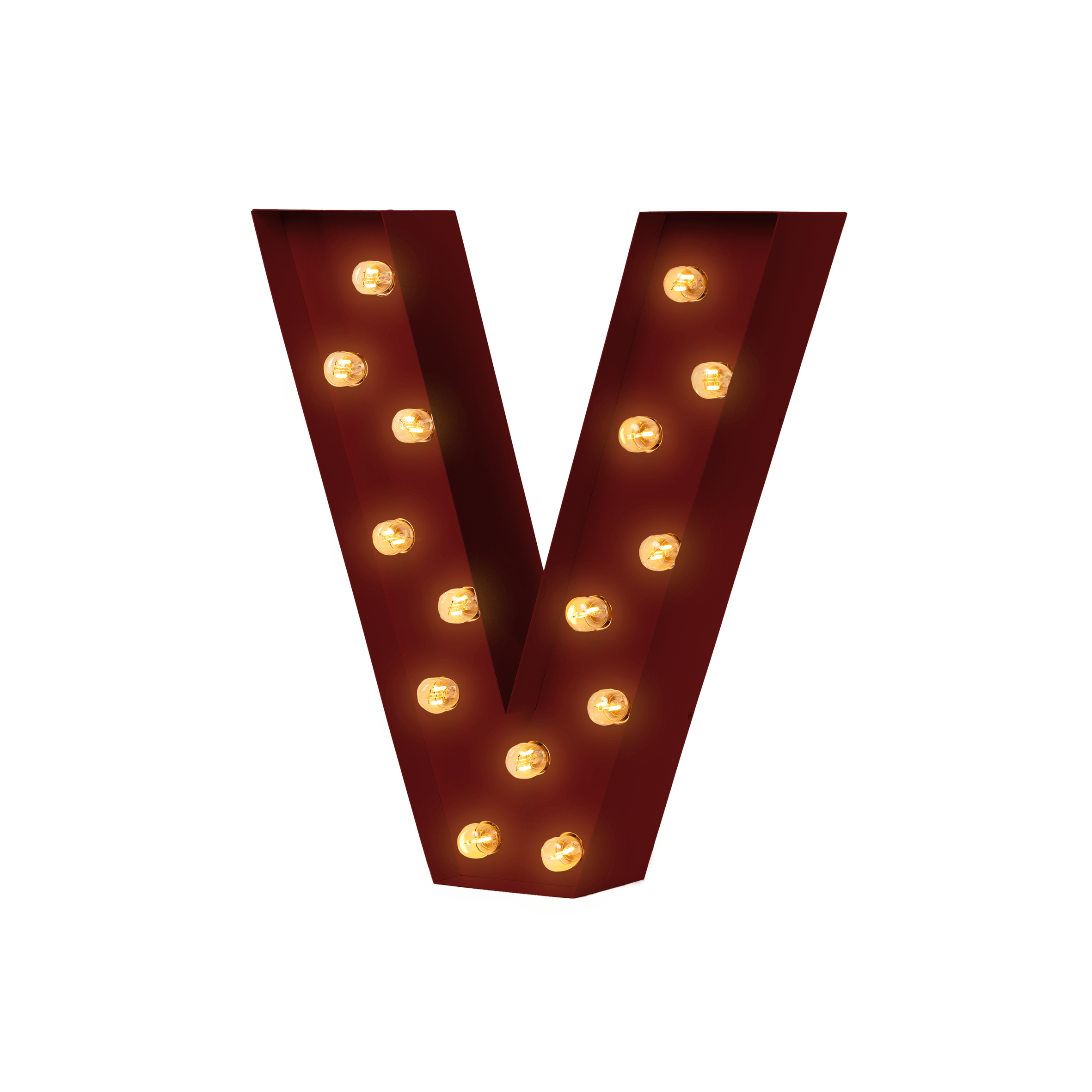 Bokstavslampa Cirkuslampan V WineRed / 30 cm