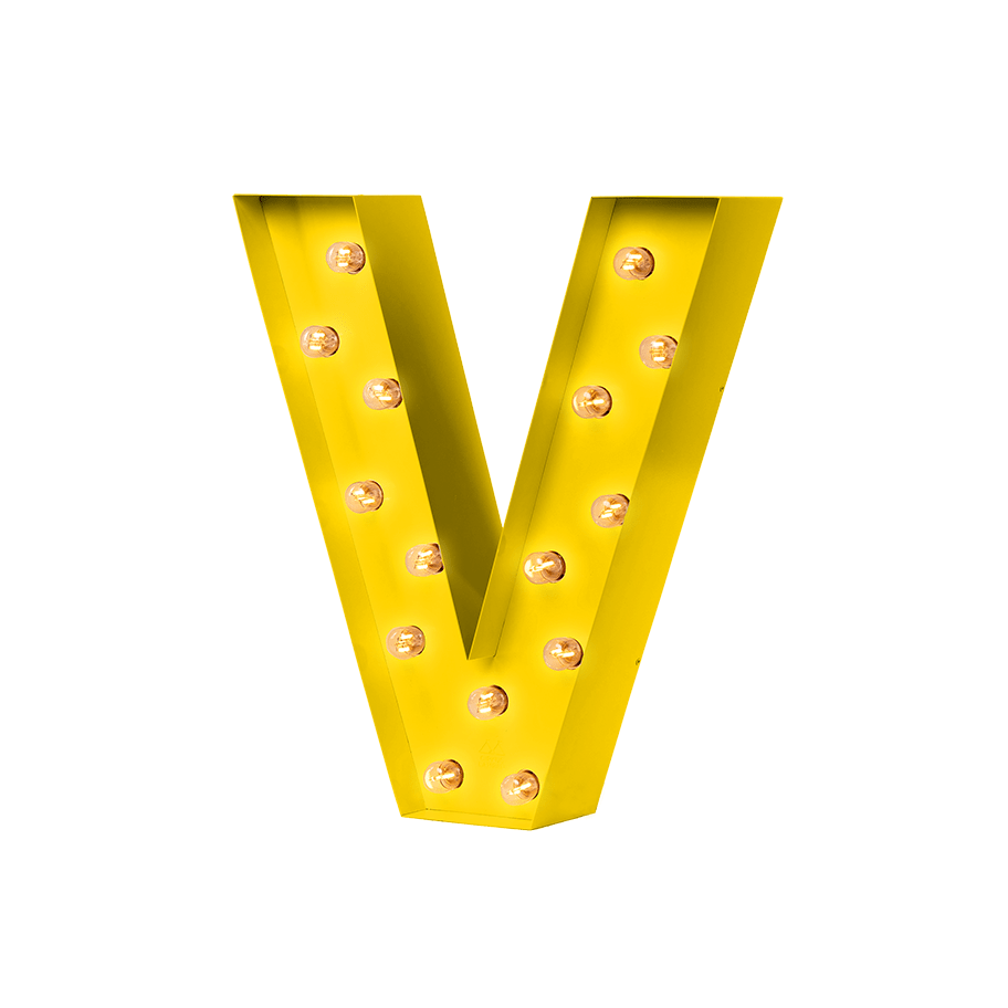 Bokstavslampa Cirkuslampan Testlampa V Zink yellow / 50 cm / Standard