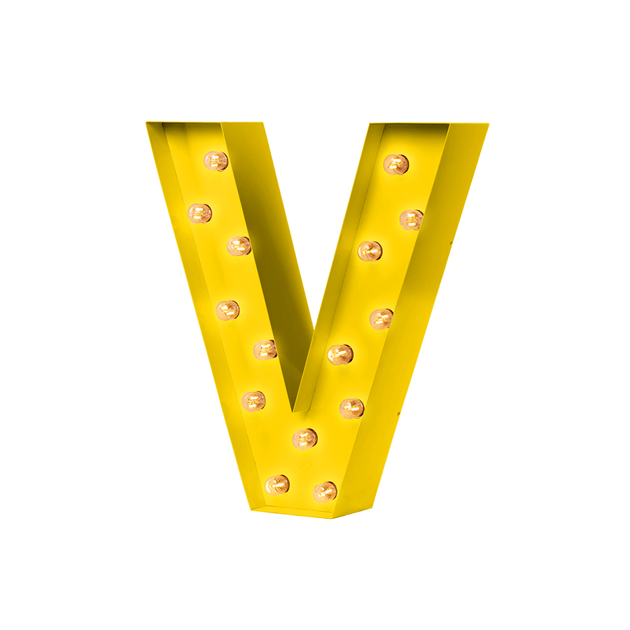 Bokstavslampa Cirkuslampan Testlampa V Zink yellow / 50 cm / Standard
