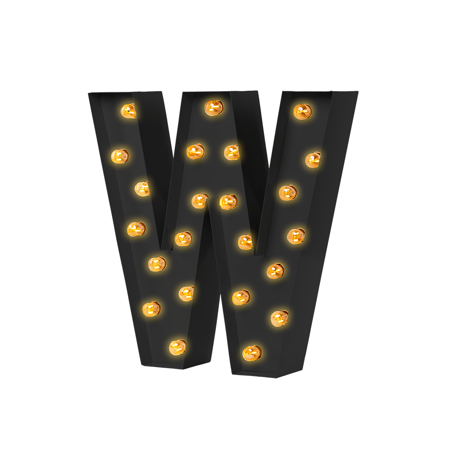 Bokstavslampa Cirkuslampan Testlampa W Jet black / 50 cm / Standard