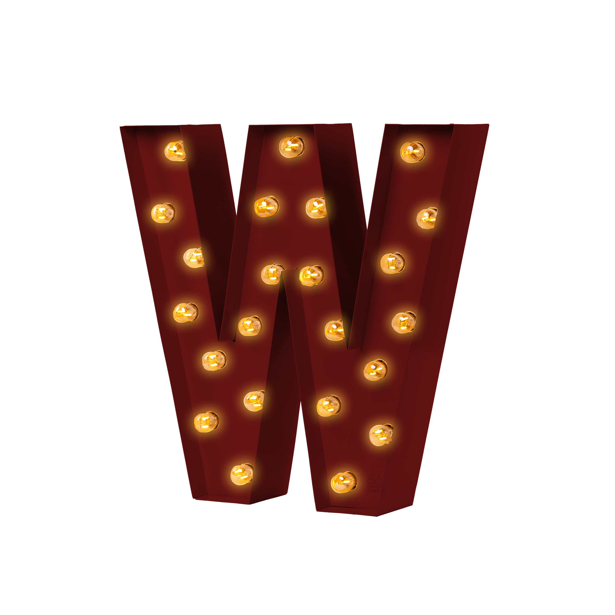 Bokstavslampa Cirkuslampan W WineRed / 30 cm