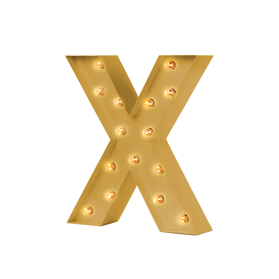Bokstavslampa Cirkuslampan Testlampa X Brass / 50 cm / Standard