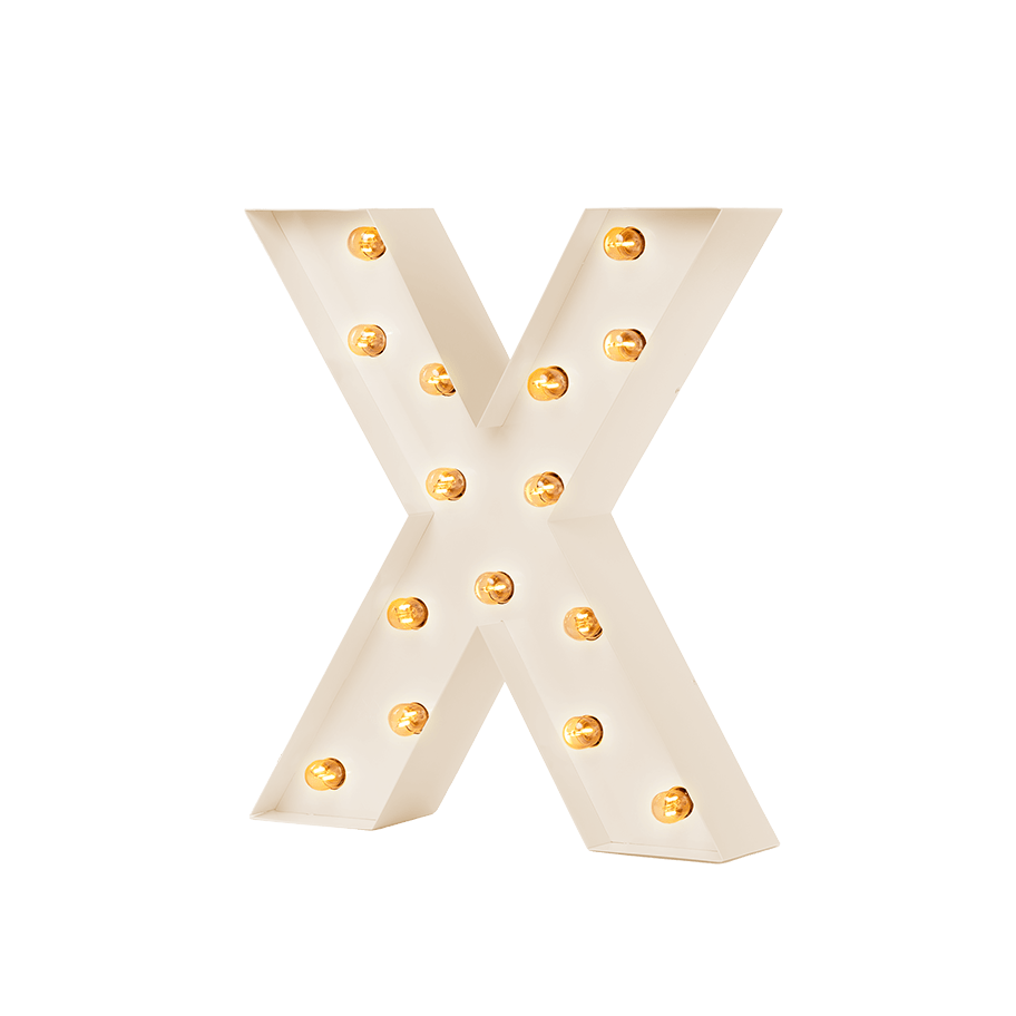 Bokstavslampa Cirkuslampan Testlampa X Creme / 50 cm / Standard