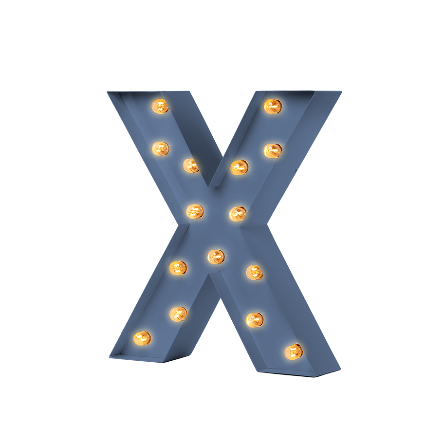 Bokstavslampa Cirkuslampan Testlampa X Distant blue / 50 cm / Standard