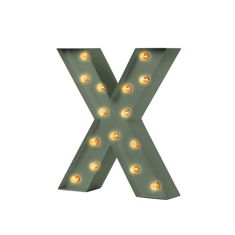 Bokstavslampa Cirkuslampan Testlampa X Reed green / 50 cm / Standard