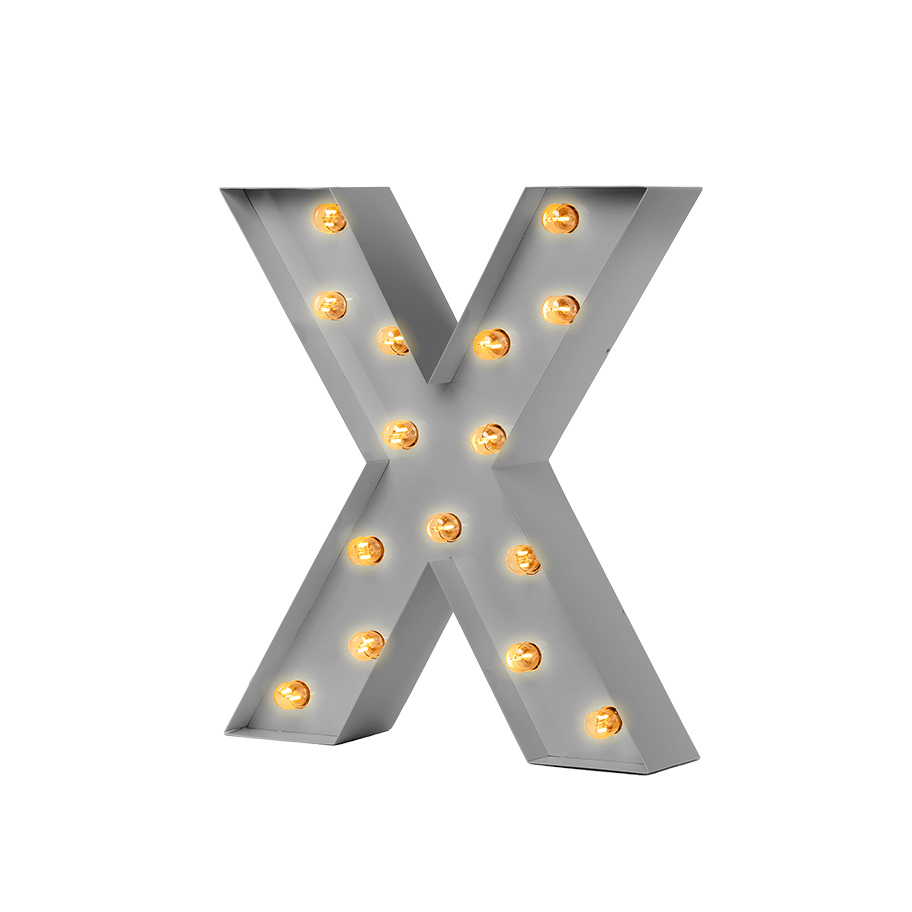 Bokstavslampa Cirkuslampan Testlampa X Telegrey / 50 cm / Standard