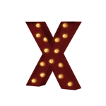 Bokstavslampa Cirkuslampan X WineRed / 30 cm