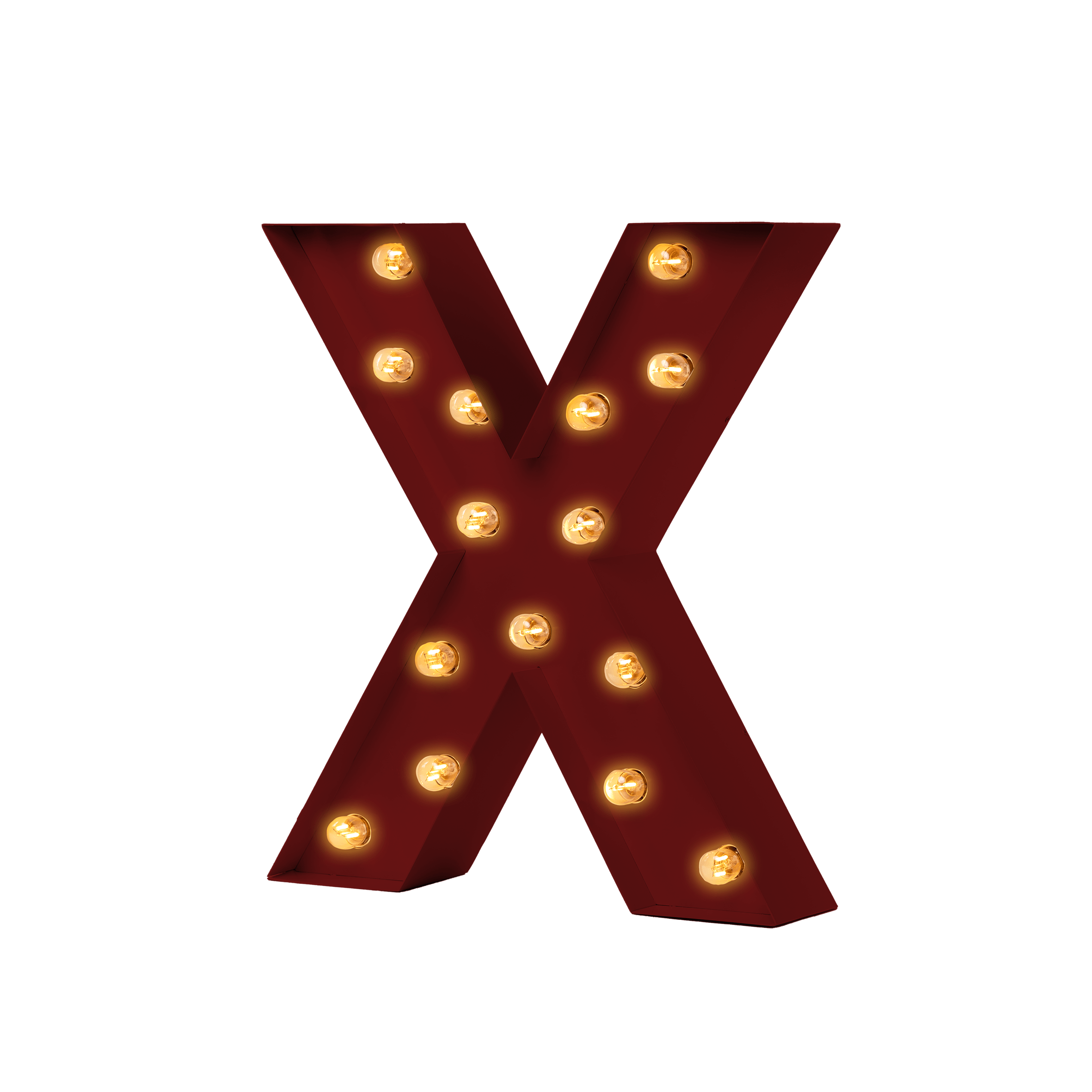 Bokstavslampa Cirkuslampan X WineRed / 30 cm