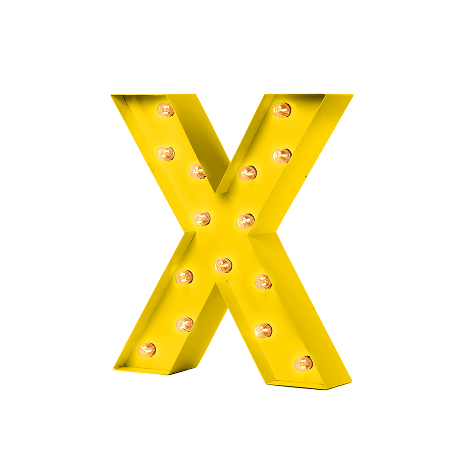 Bokstavslampa Cirkuslampan Testlampa X Zink yellow / 50 cm / Standard
