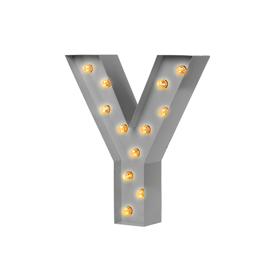 Bokstavslampa Cirkuslampan Testlampa Y Telegrey / 50 cm / Standard